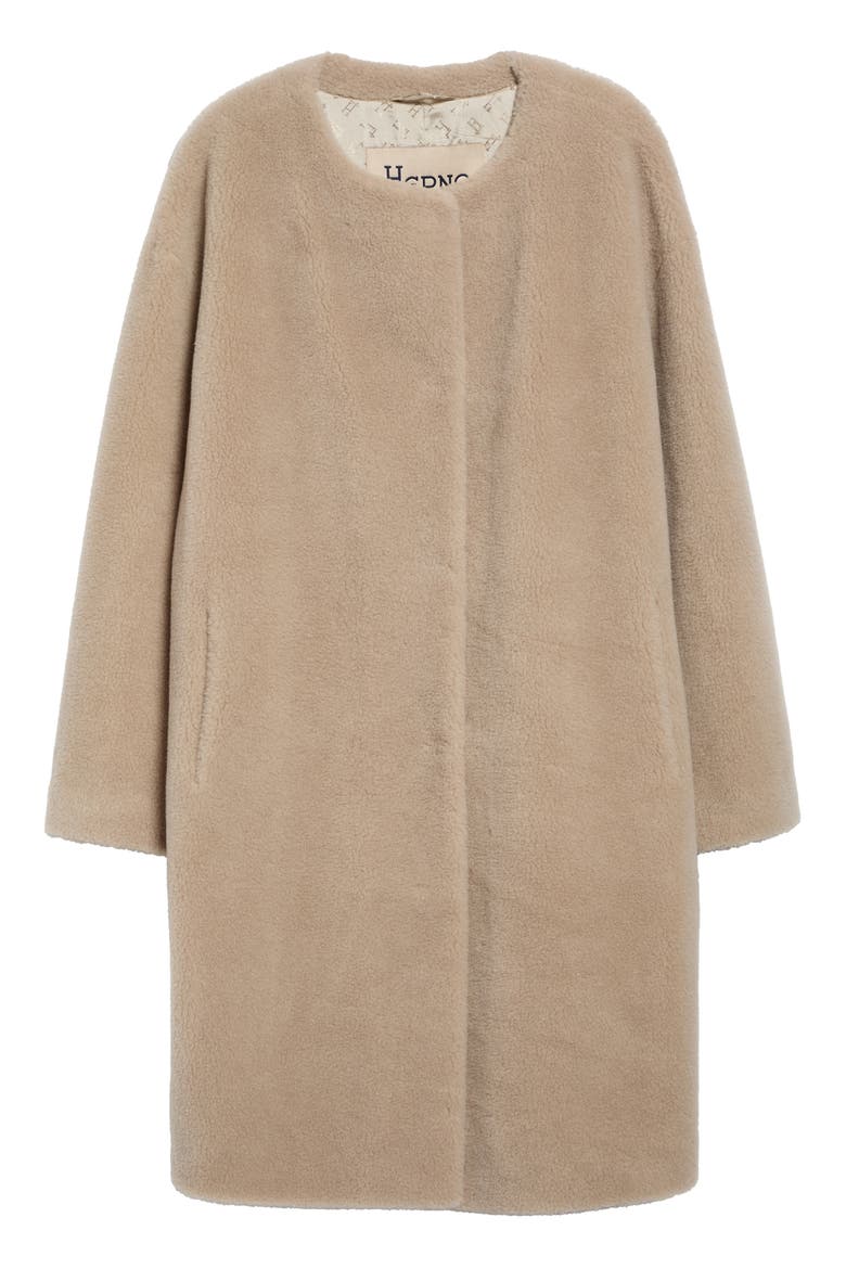 Wool Blend Teddy Fleece Coat, Alternate, color, 1985 CHAMPAGNE
