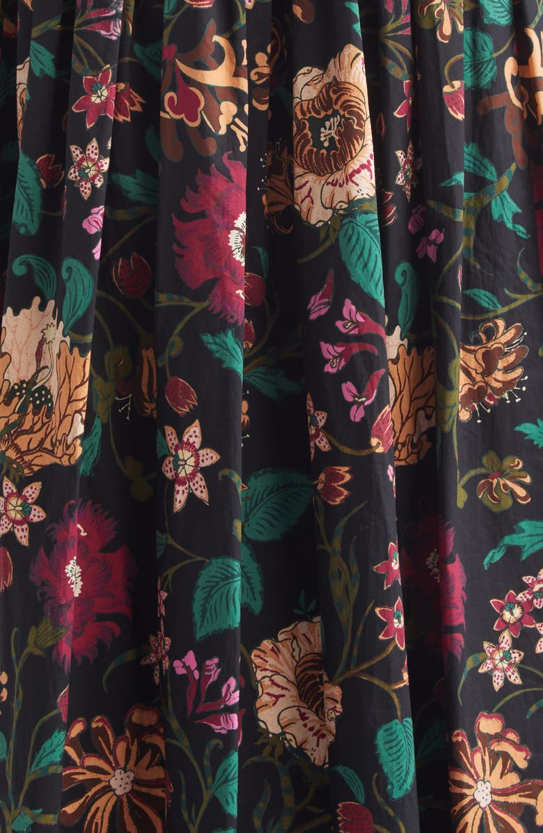 Ulla Johnson Marin Floral Cotton Midi Dress, Alternate, color, Dahlia