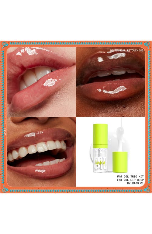 Nyx Professional Makeup Fat Oil Lip Drip 3-piece Lip Gloss Holiday Set In Pink