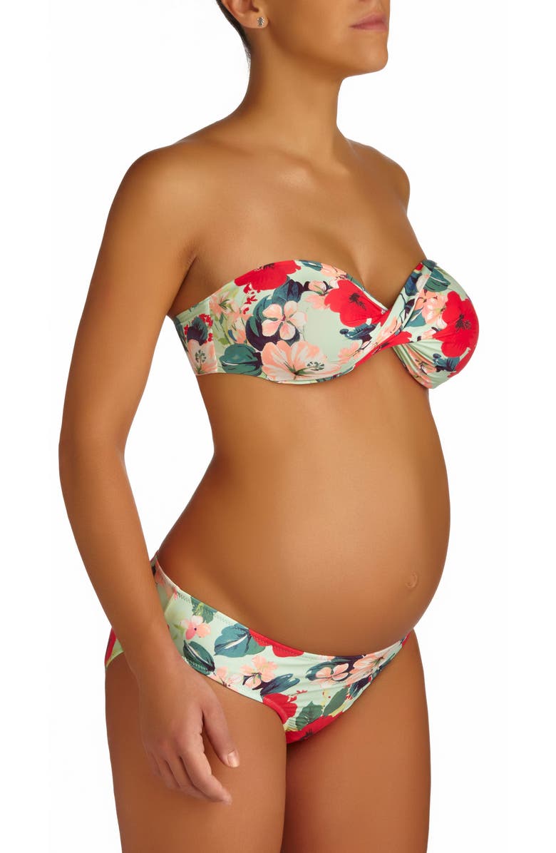 Pez D'Or San Marino Floral Print Maternity Bikini, Main, color, 