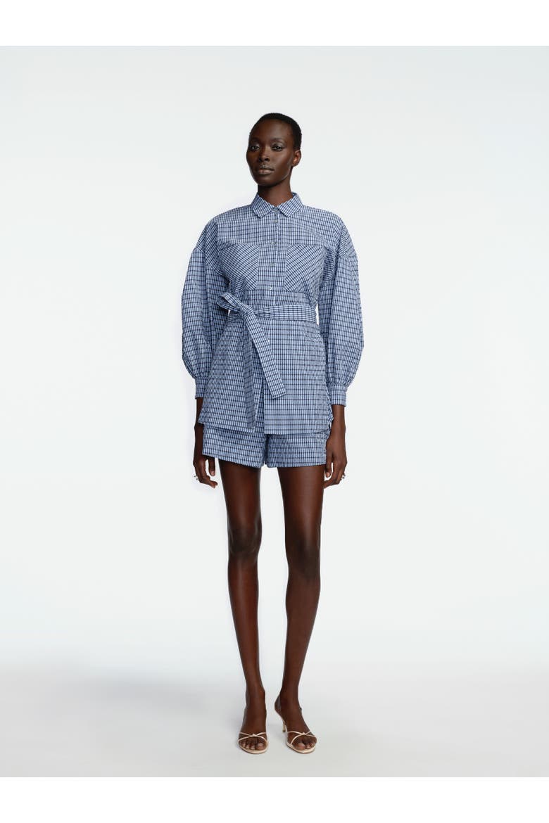 Checked Seersucker Button Down Shirt, Alternate, color, Navy Multi