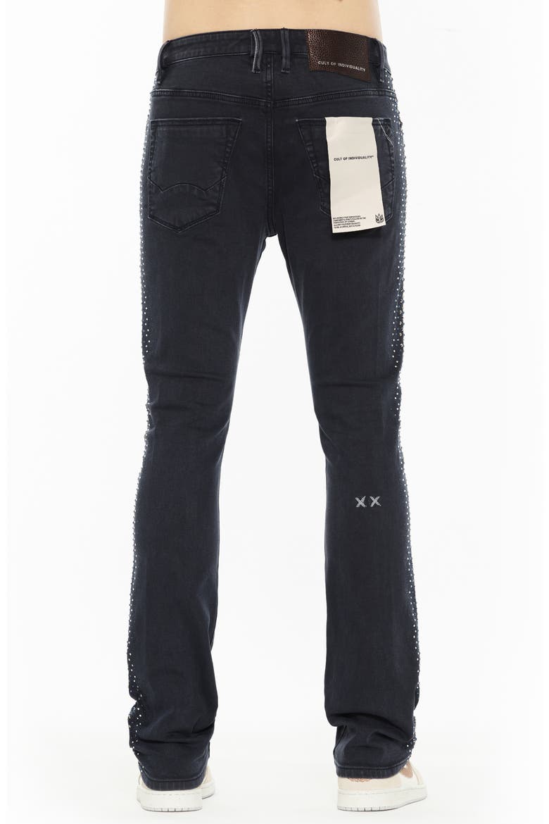 Premium Lenny B Crystal Embellished Bootcut Jeans, Alternate, color, NOIR