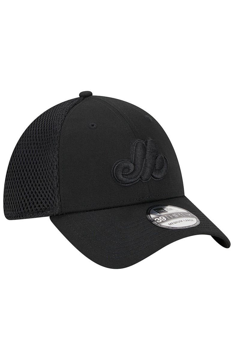 New Era Men's New Era Montreal Expos Black-on-Black Neo Mesh 39THIRTY Flex Hat, Alternate, color, 