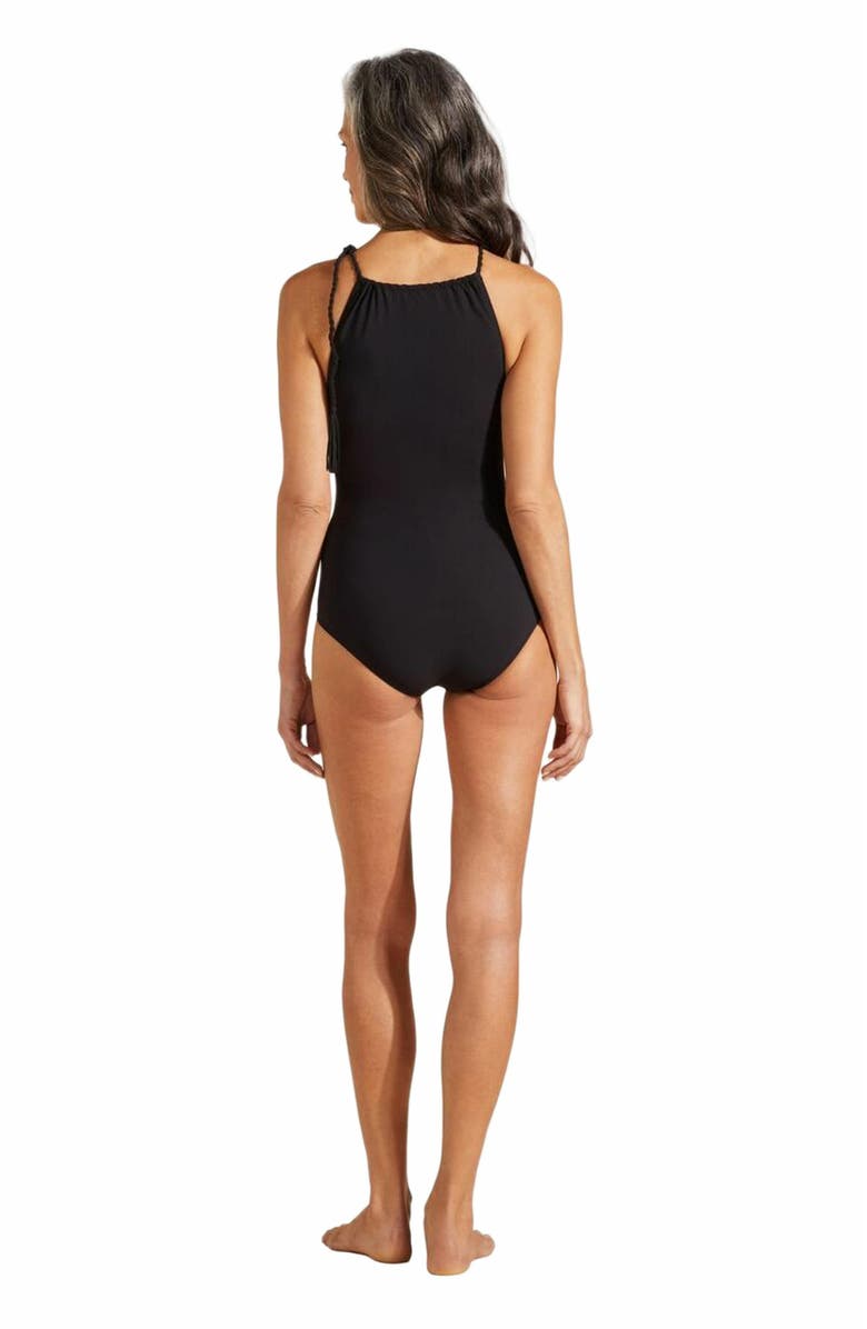 Vilebrequin Women's Rope Tresses High-Neck One-Piece Swimsuit, Alternate, color, Noir