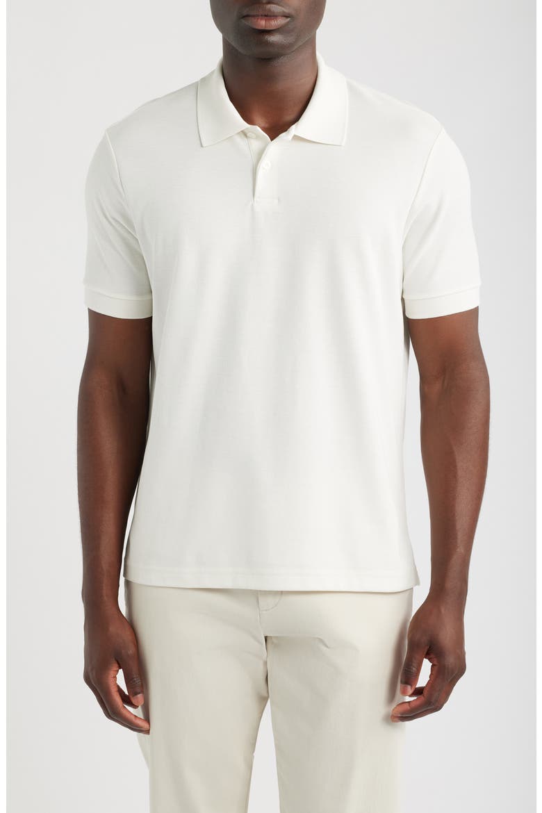 Pima Cotton Piqué Polo, Main, color, WHITE SNOW