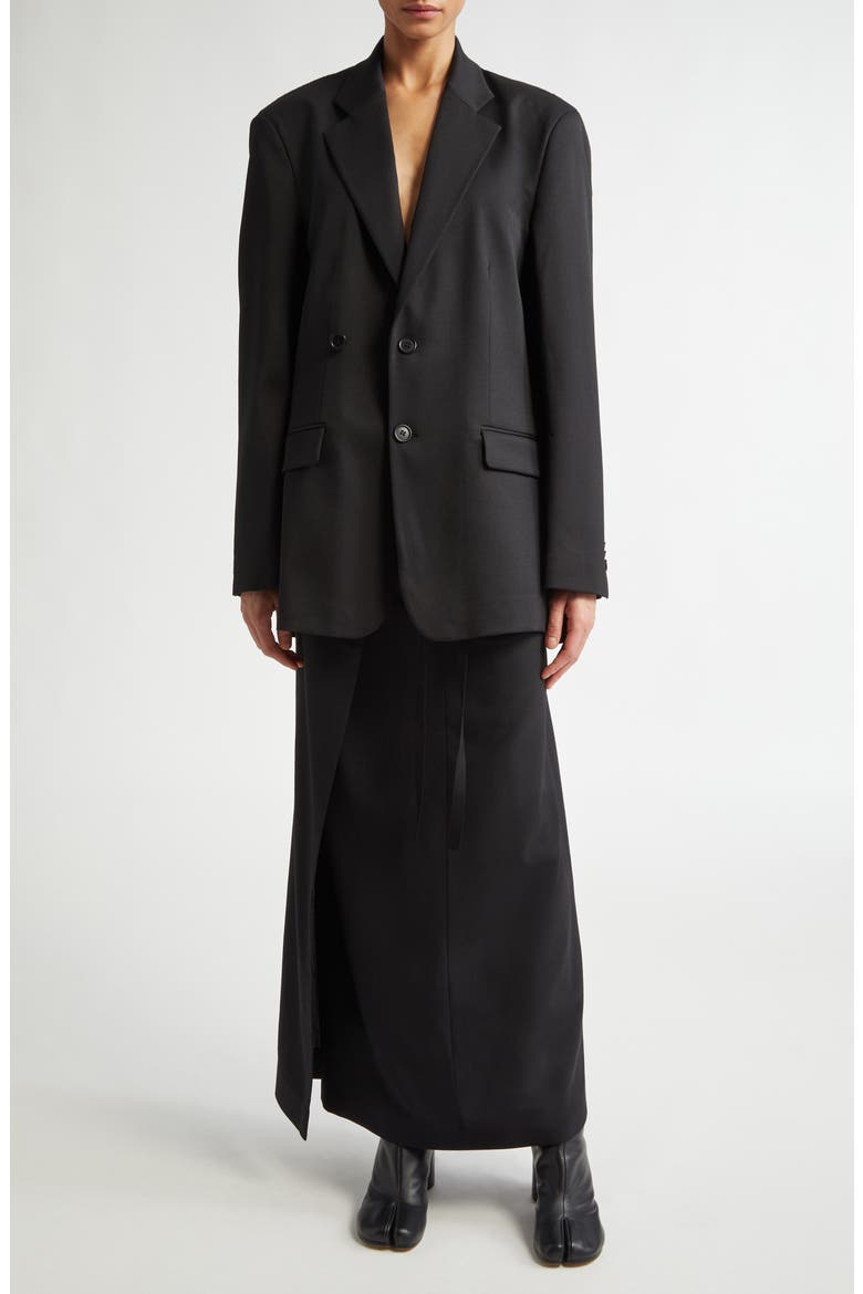 Décortiqué Wool Blazer, Alternate, color, BLACK