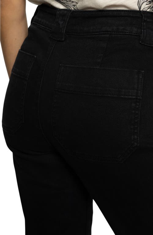 Sanctuary Voyage High Waist Crop Straight Leg Jeans In Black