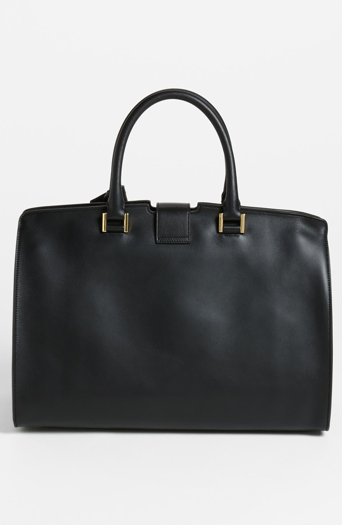 Saint Laurent 'Ligne Y' Leather Satchel, Alternate, color, 