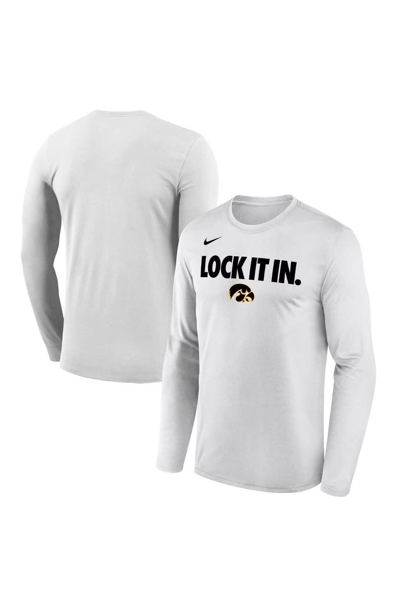 Nike Men's Nike  White Iowa Hawkeyes 2026 On-Court Bench Long Sleeve T-Shirt, Main, color, White