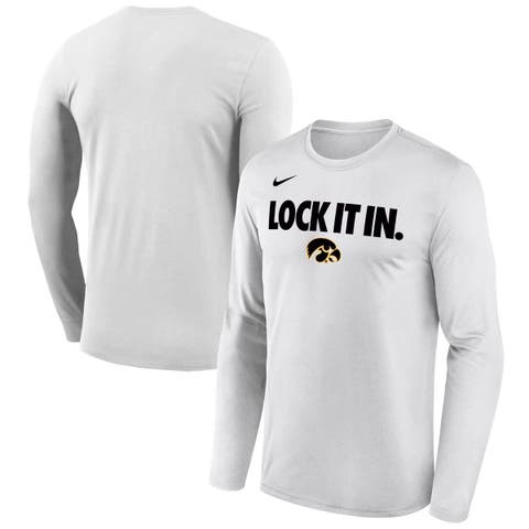Men's Nike  White Iowa Hawkeyes 2026 On-Court Bench Long Sleeve T-Shirt