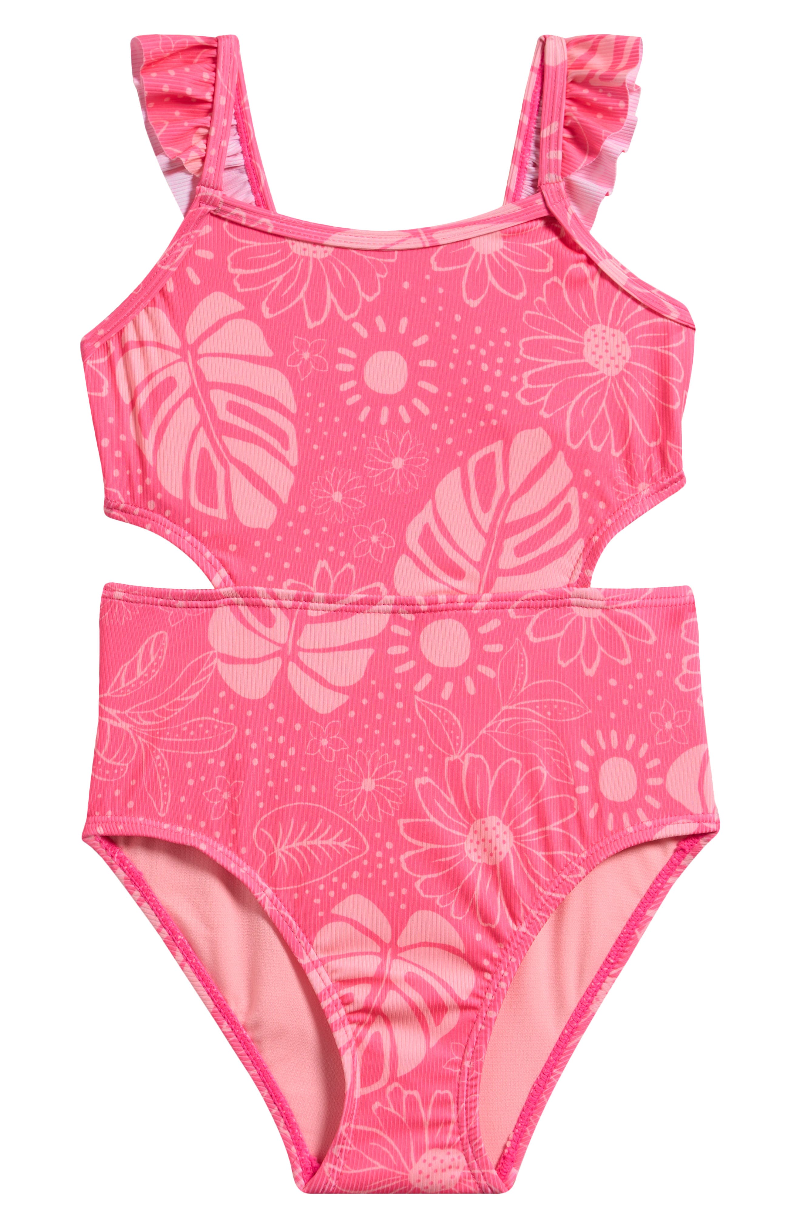 Breaking Waves Kids' Flutter Strap Swimsuit