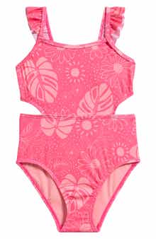 Breaking Waves Kids' Flutter Strap Swimsuit