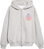 Rhude Automobile Club Zip Cotton Blend Fleece Hoodie