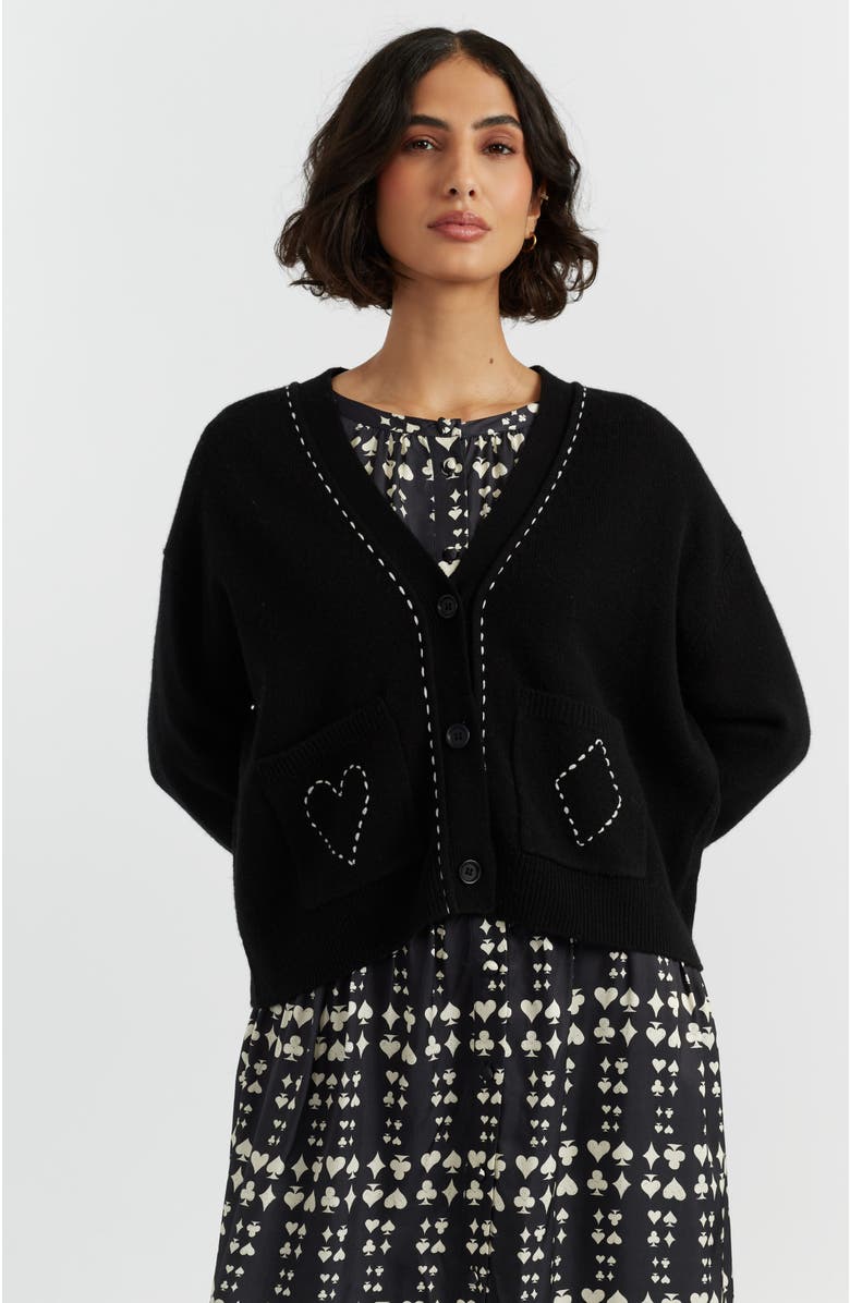 Chinti & Parker Wool Cashmere Queen of Hearts Cardigan, Main, color, 
