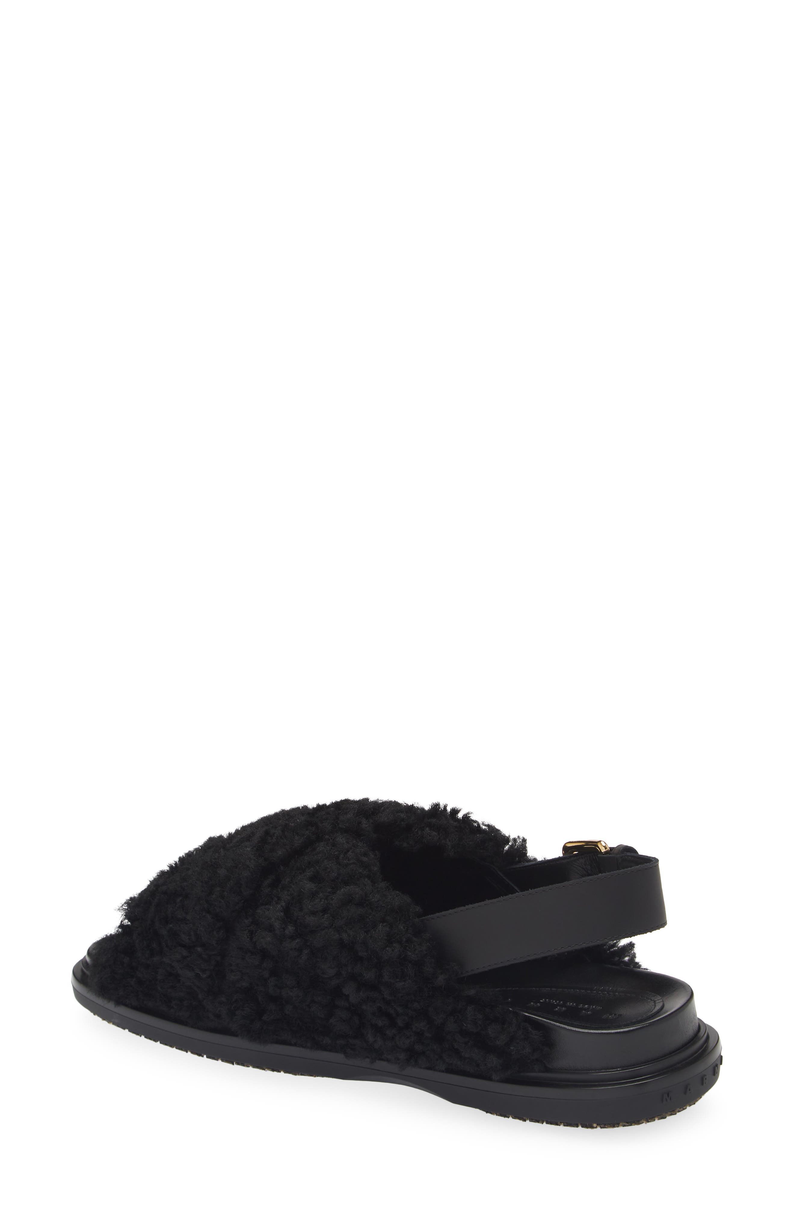 Marni Fussbett Genuine Shearling Sandal, Alternate, color, 