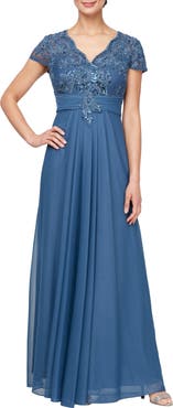 Alex Evenings Sequin Lace Bodice Gown