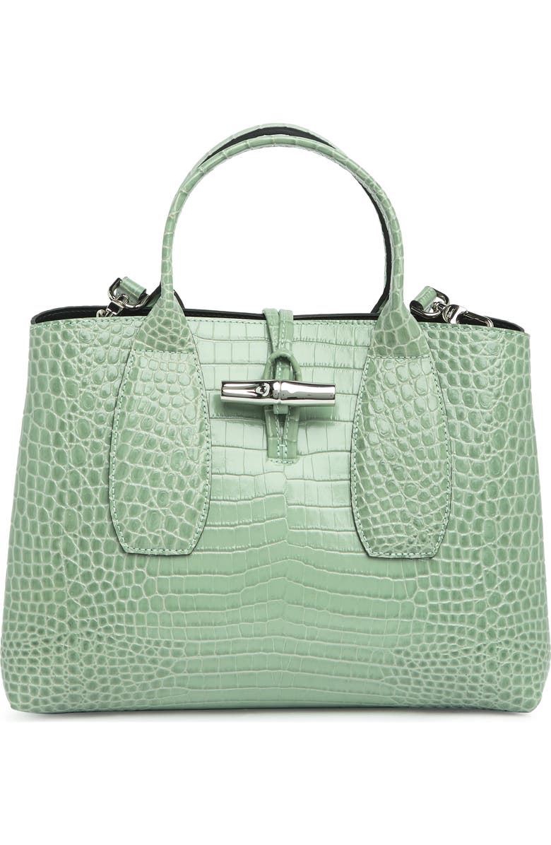 Longchamp Croc Embossed Leather Tote Bag, Main, color,