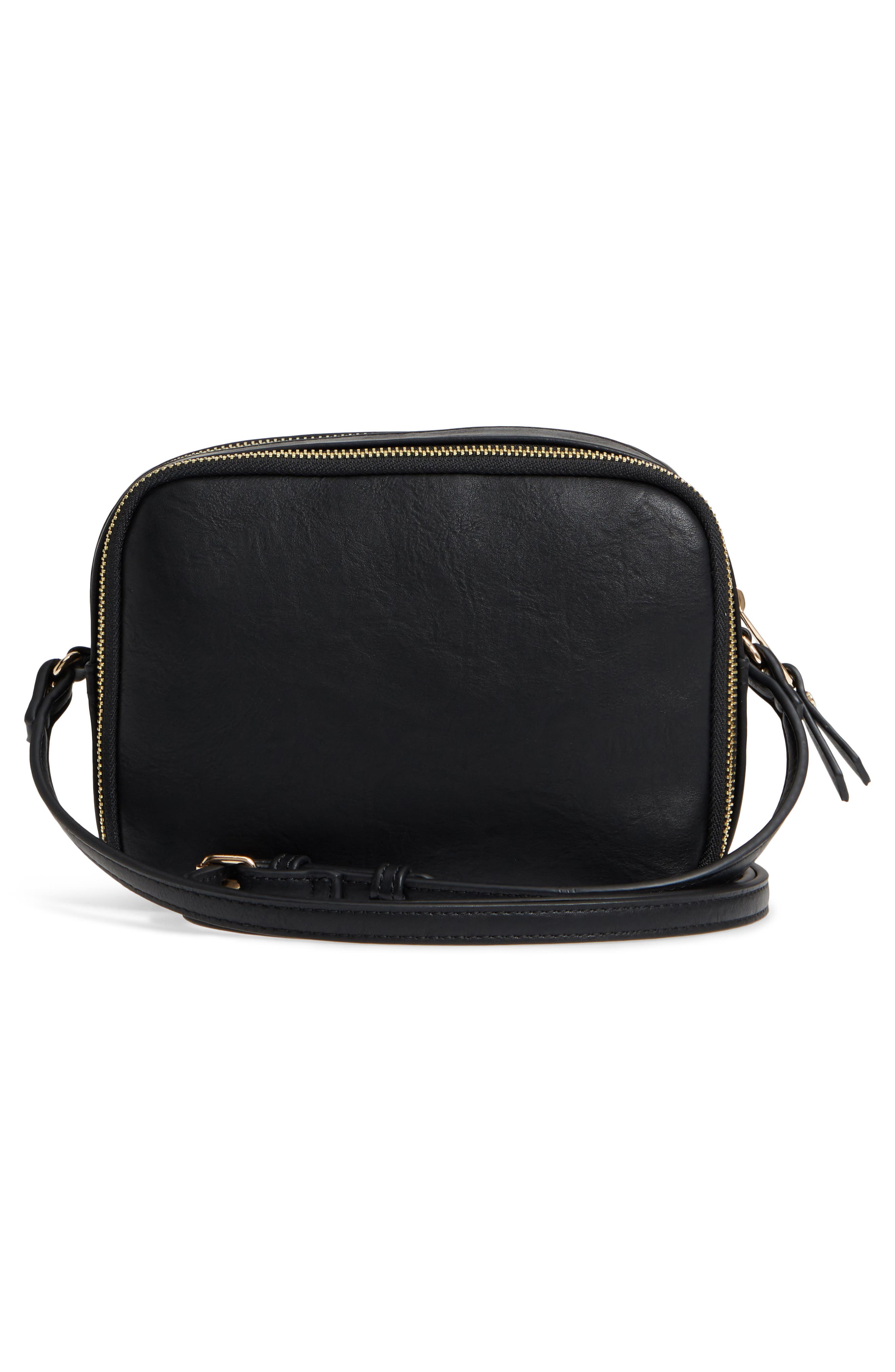 Faux Leather Crossbody Bag, Alternate, color, BLACK