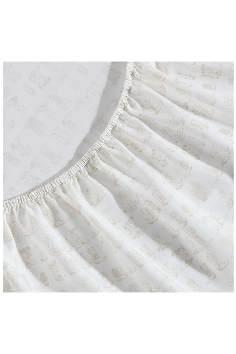 Line Dance Print Microfiber Sheet Set, Alternate, color, LIGHT BEIGE