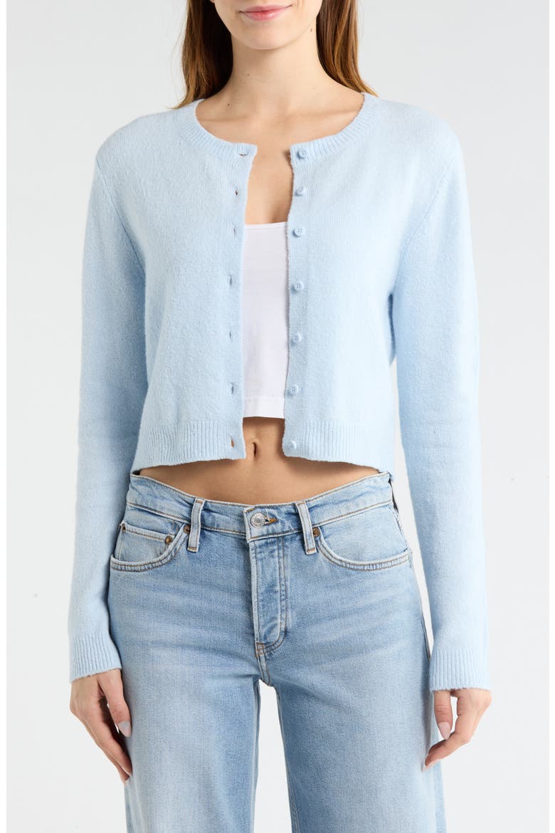 Classic Crewneck Cardigan, Main, color, BLUE BIRD
