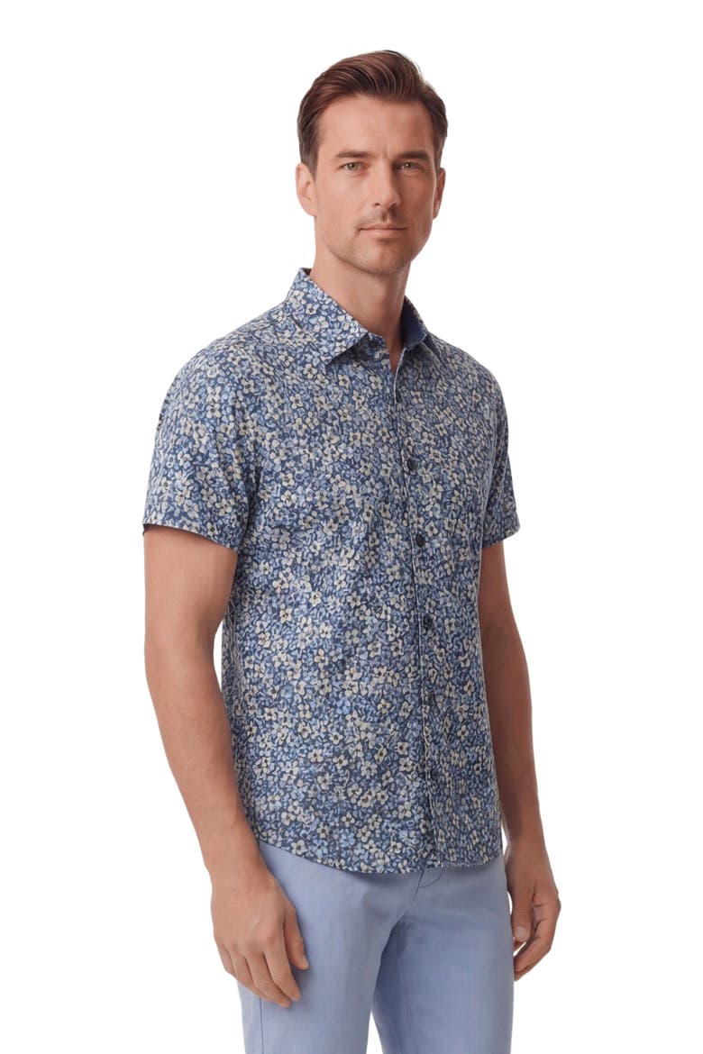 Floral Field Mens Knit Shirt, Alternate, color, FLORAL FIELD BLACK