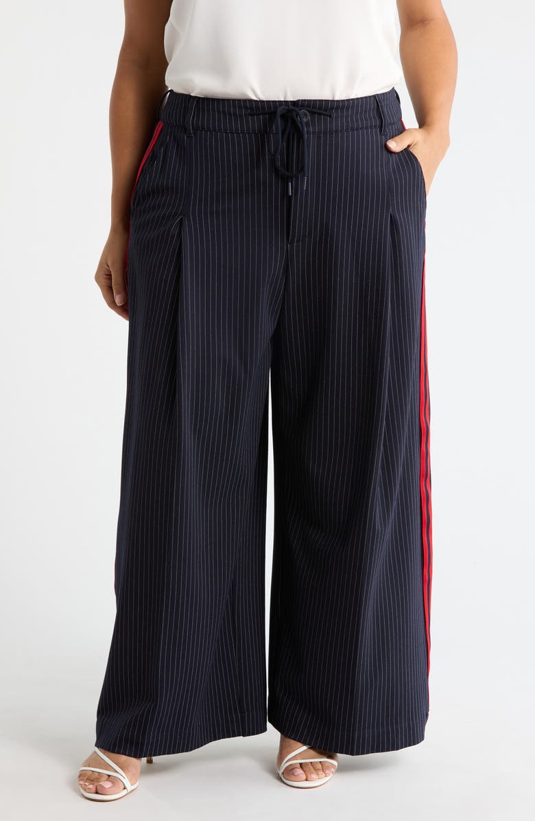 Liverpool Pinstripe Front Pleat Wide Leg Pants, Main, color, 