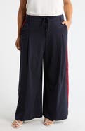 Liverpool Pinstripe Front Pleat Wide Leg Pants