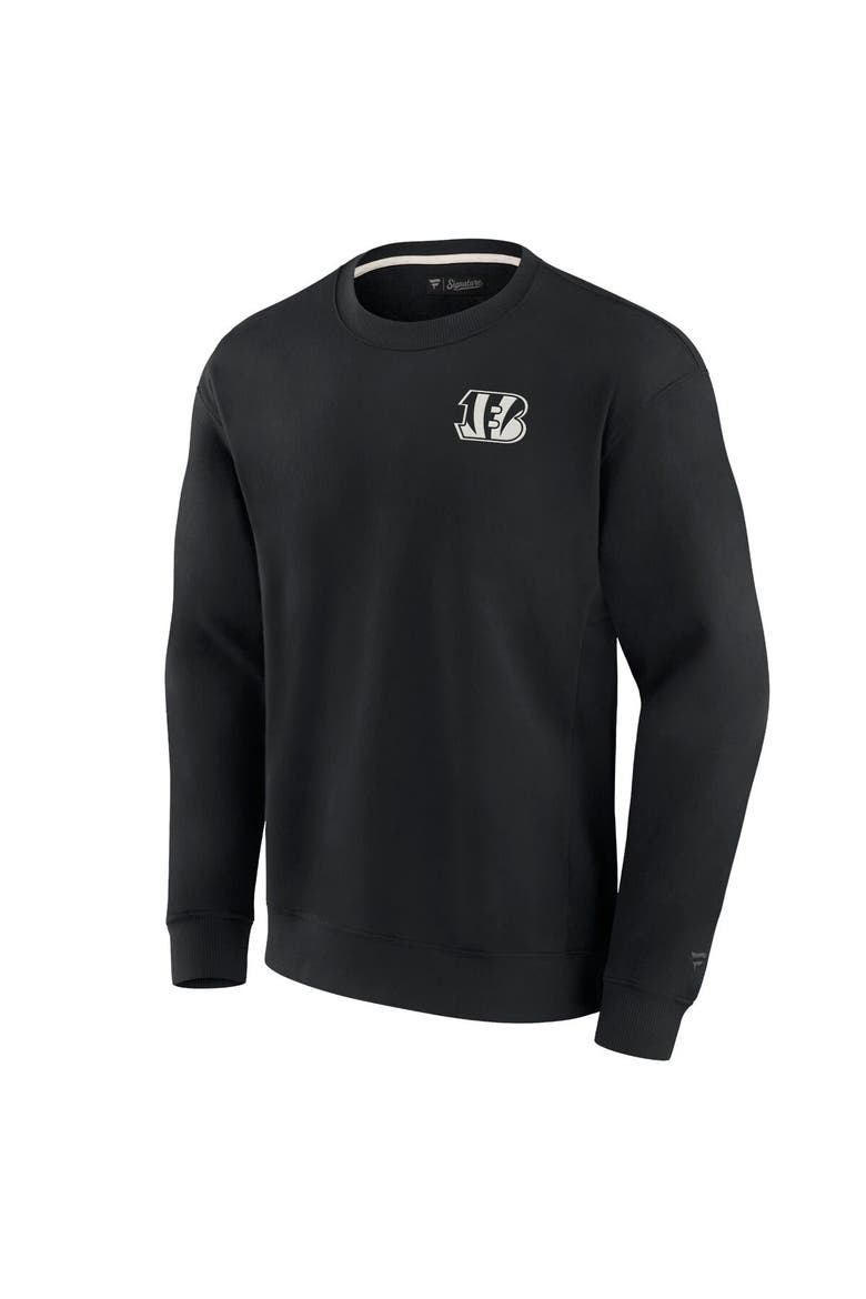 Unisex Fanatics Signature Black Cincinnati Bengals Super Soft Pullover Crew Sweatshirt, Alternate, color, Black