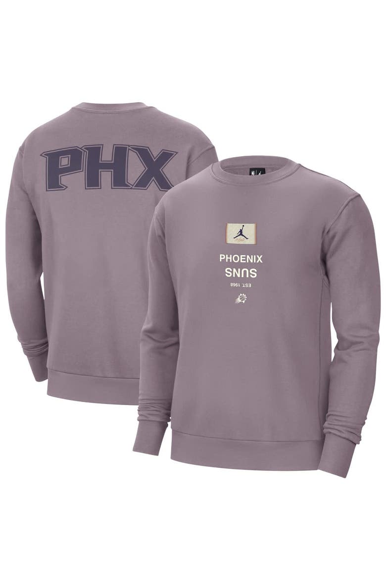 Men's Jordan Brand Purple Phoenix Suns Courtside Statement Edition Heavyweight Pullover Sweatshirt, Main, color, Purple