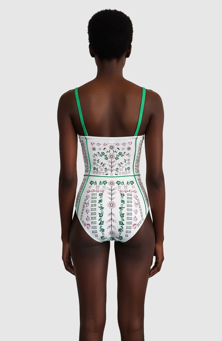 Jessie Zhao New York Ivy Parterre One Piece Swimsuit, Alternate, color, White