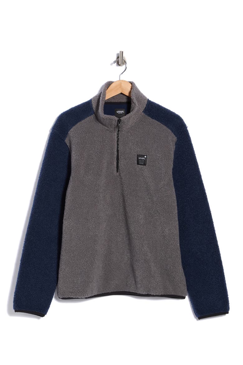Shaun Half Zip Fleece Pullover, Main, color, CHARCOAL