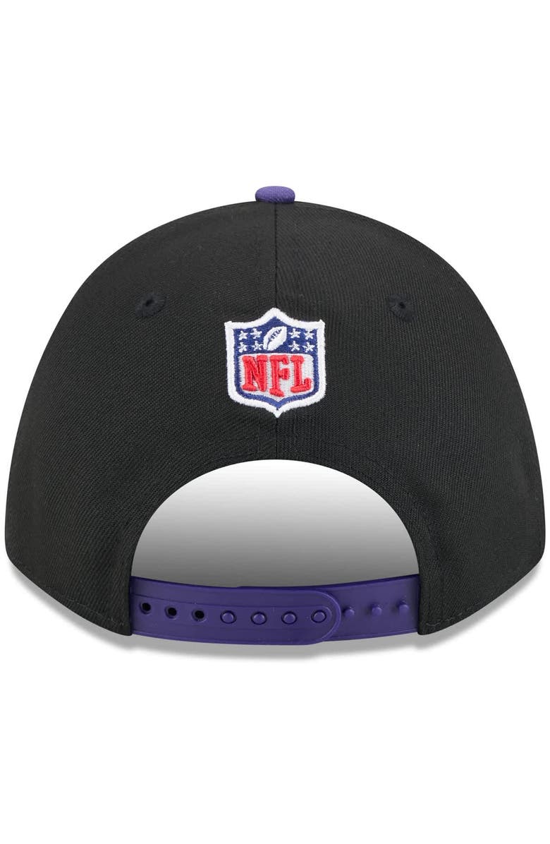 New Era Men's New Era Black/Purple Baltimore Ravens 2025 NFL Draft 9FORTY A-Frame M-Crown Adjustable Hat, Alternate, color, 