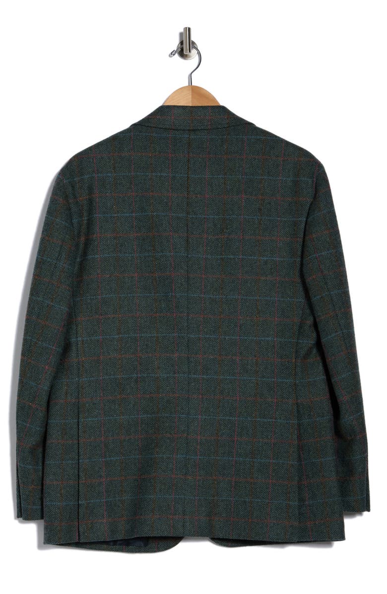 Brooks Brothers Plaid Tweed Wool Blazer, Alternate, color, Green Plaid