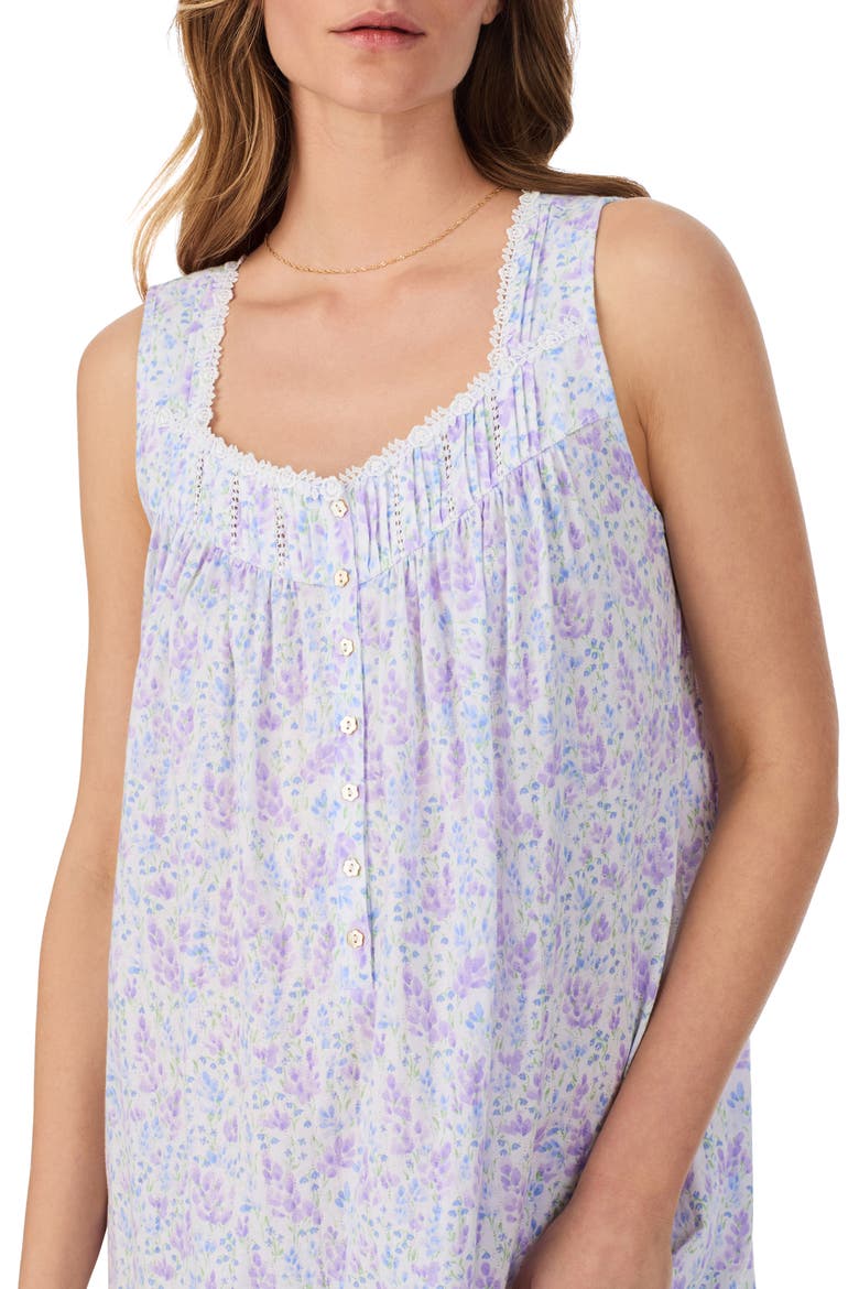 Floral Sleeveless Ballet Cotton Lawn Nightgown, Alternate, color, WHT/ FLOR