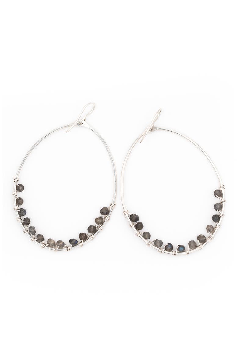 Lily Oval Hoop Earrings, Main, color, SILVER