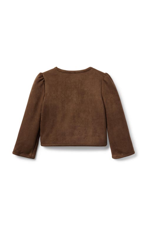 Janie And Jack The Sueded Puff Sleeve Jacket In Brown