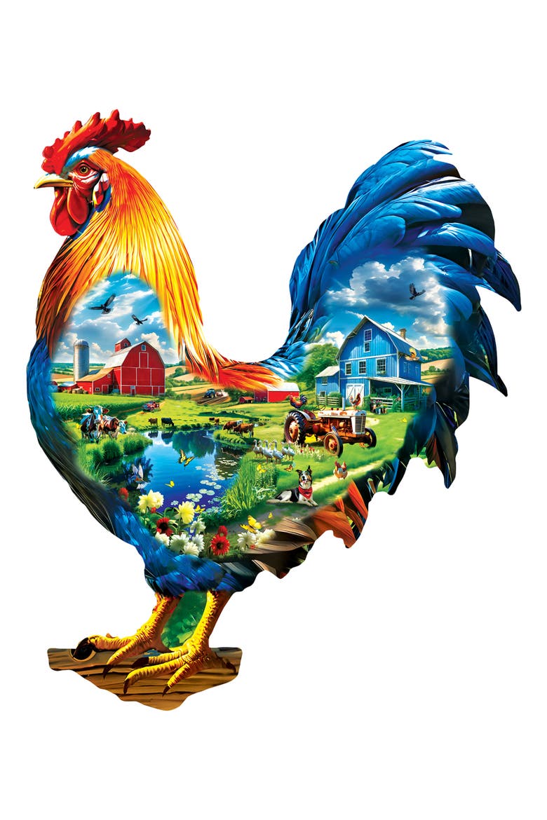 The Rooster's Song 500pc Shaped Puzzle, Alternate, color, Multicolor