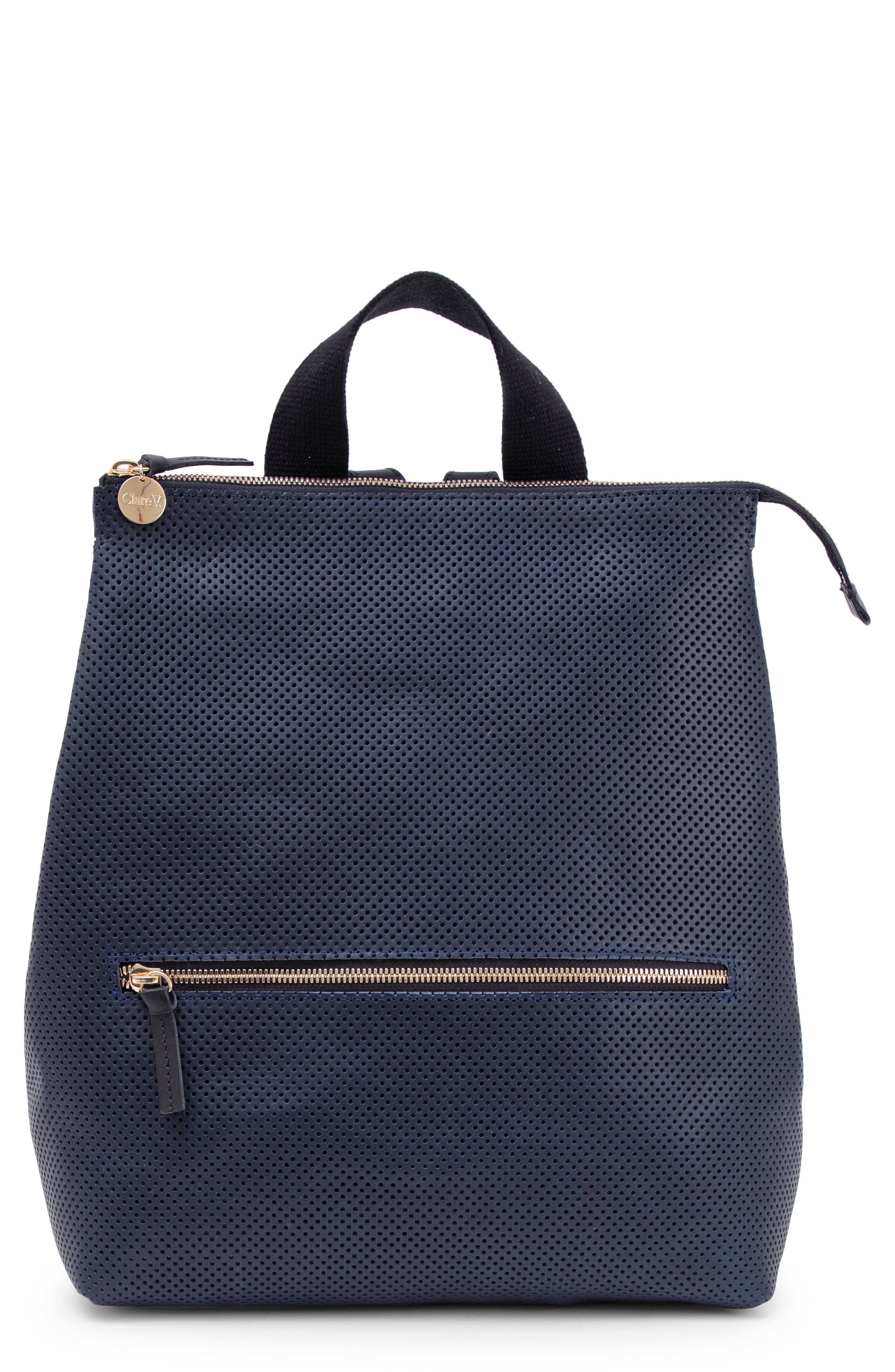 Clare V. Remi Leather Backpack, Main, color, 