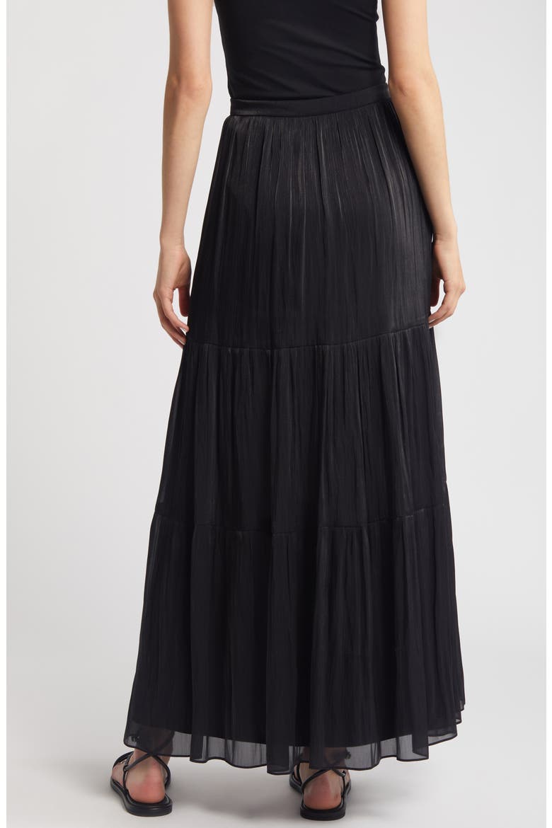 Marella Tiered Maxi Skirt, Alternate, color, BLACK