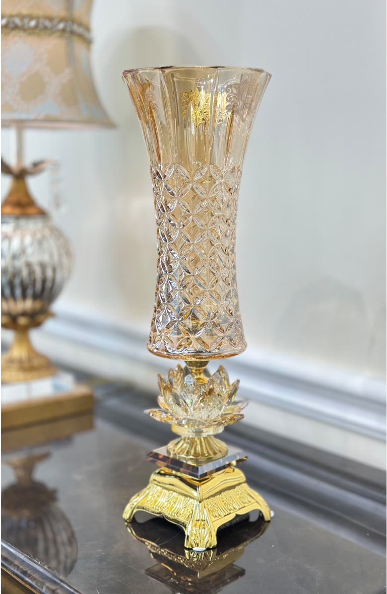 Mark Roberts Stately Lily Vase, Alternate, color, Golden Yellow