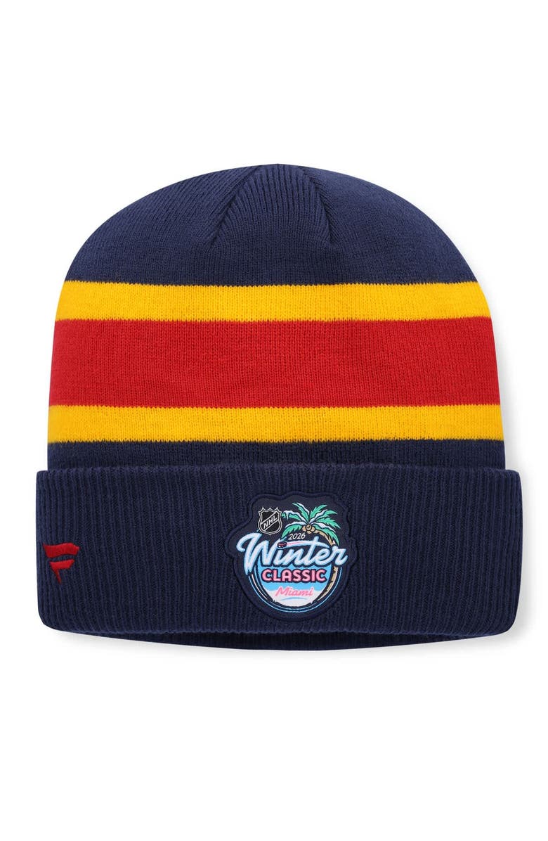 FANATICS Men's Fanatics Navy/Red Florida Panthers 2026 NHL Winter Classic Cuffed Knit Hat, Alternate, color, Navy