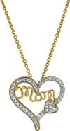 LuvMyJewelry Heart Duo Mom Diamond Pendant Necklace in 10K Yellow Gold