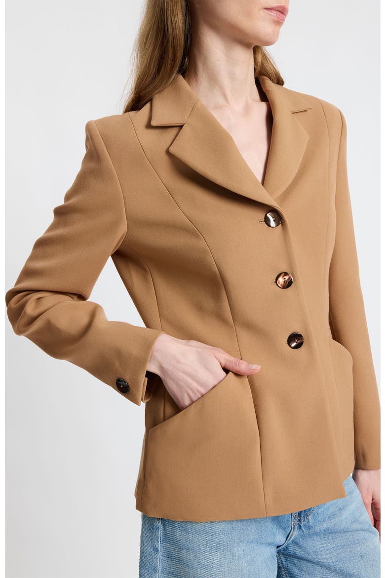 Febe Crepe Jacket with Bucket Pockets, Alternate, color, Dune Sand