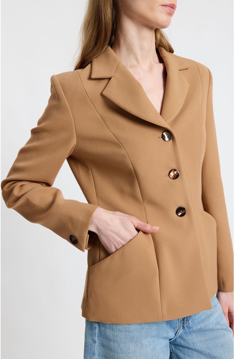 Santorelli Febe Crepe Jacket with Bucket Pockets, Alternate, color, Dune Sand