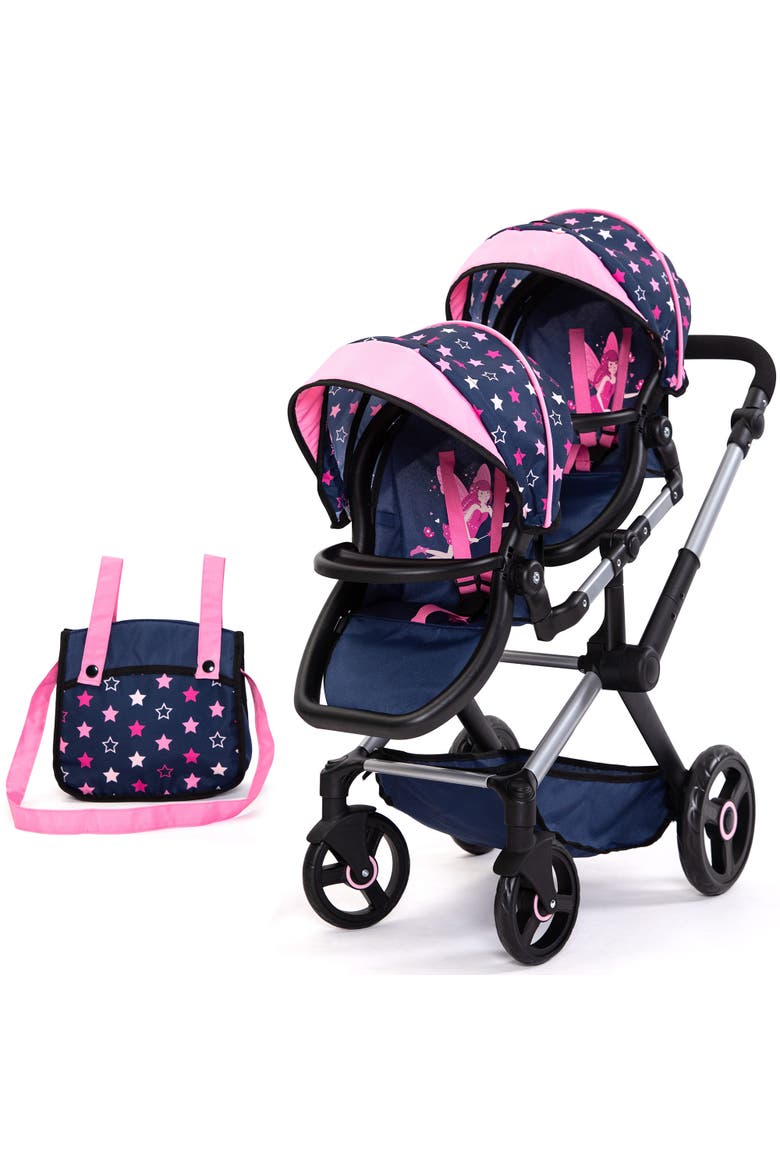 Xeo Twin Pram, Dolls Up To 20 Inches, 3+, Main, color, Multicolored