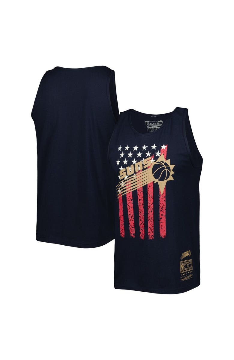 Mitchell & Ness Men's Mitchell & Ness Navy Phoenix Suns Hardwood Classics Americana Stars and Stripes Tank Top, Main, color, 