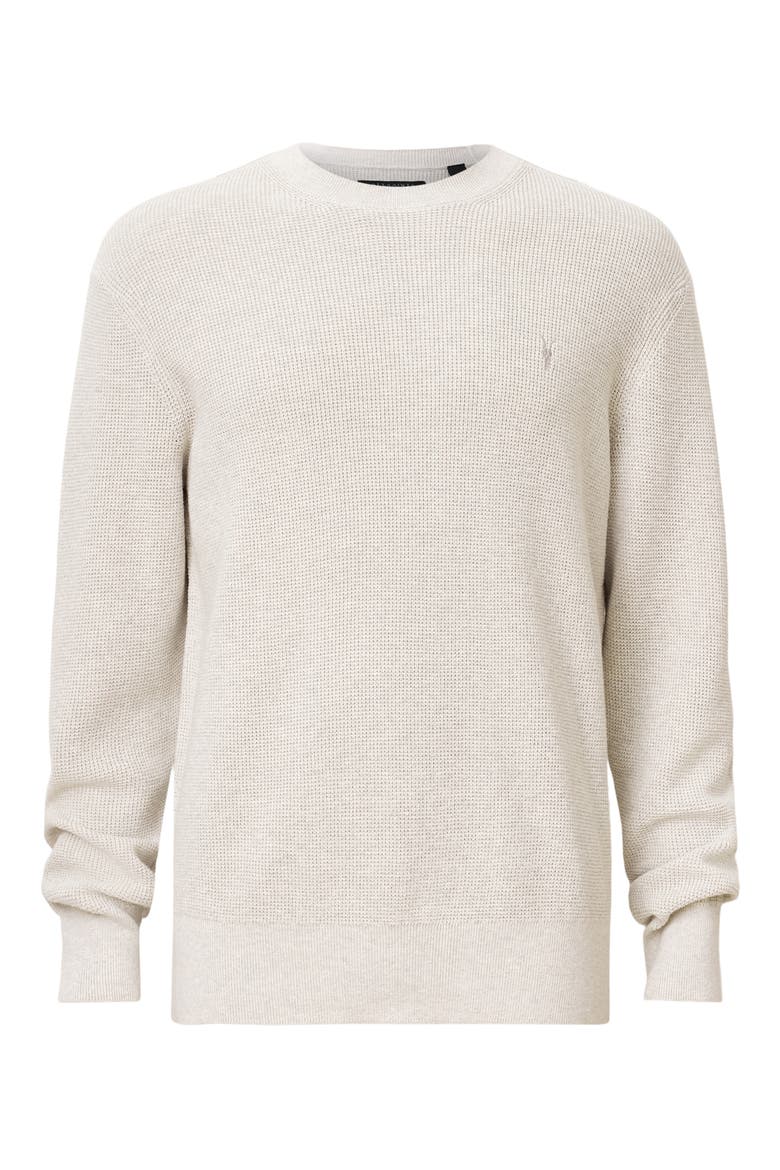 Oversize Cotton & Wool Waffle Crewneck Sweater, Alternate, color, CLOUDY GREY