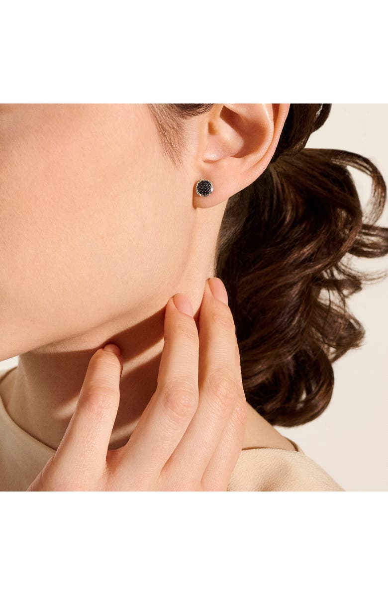 John Hardy JH Essentials Stud Earrings, 7mm, Alternate, color, Silver/ Black Sapphire