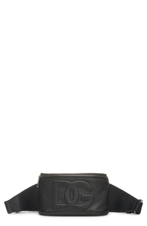 Dolce & Gabbana Dolce&gabbana Dg Logo Deerskin Leather Belt Bag In Nero