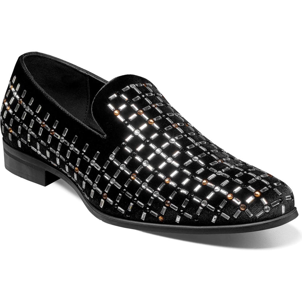 Stacy Adams Stallford Rhinestone Venetian Slip-on Loafer In Black Multi